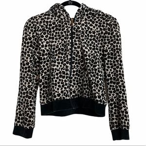 Juicy Couture Cheetah Print Velour Hoodie